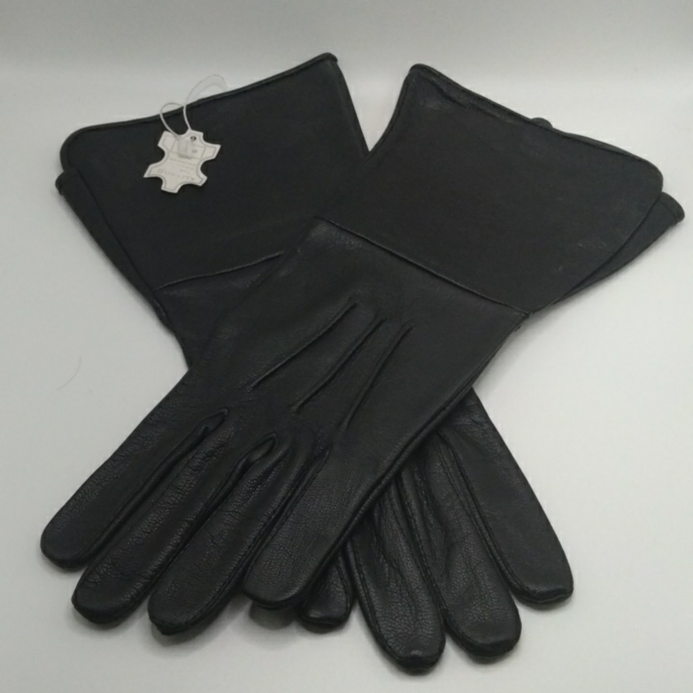 Leather Motorcycle Gloves Black DEADSTOCK Size M